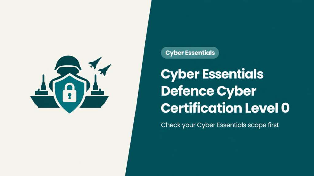 Image to support the article titled: Defence Cyber Certification Level 0: check your Cyber Essentials scope first